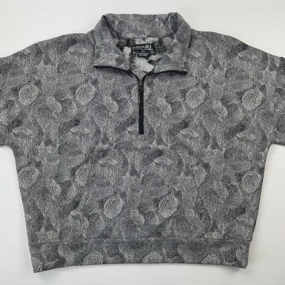 Kyodan Outdoor Women’s Gray Leaf Print 1/4 Zip Pullover Sweater Size XL Gym Yoga - Picture 4 of 11